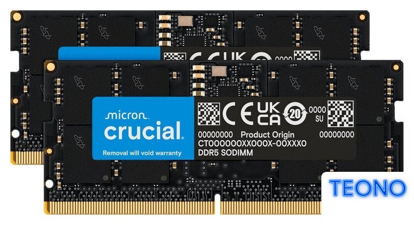 Оперативная память Crucial 2x32ГБ DDR5 SODIMM 4800 МГц CT2K32G48C40S5 - Изображение №5 — Интернет-магазин Teono.by