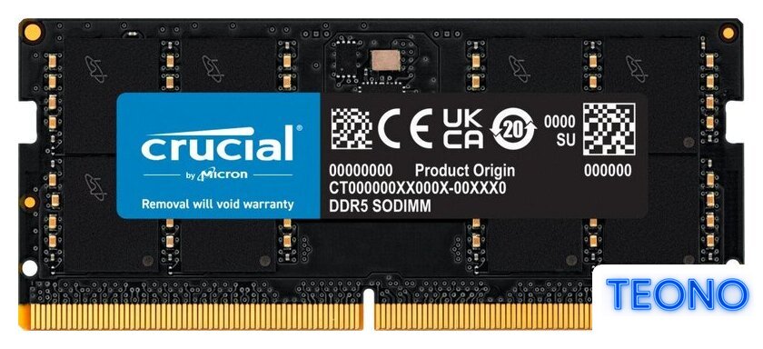 Оперативная память Crucial 2x32ГБ DDR5 SODIMM 4800 МГц CT2K32G48C40S5 - Изображение №1 — Интернет-магазин Teono.by