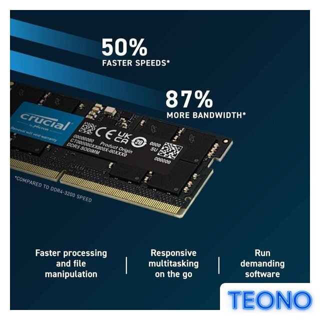 Оперативная память Crucial 2x32ГБ DDR5 SODIMM 4800 МГц CT2K32G48C40S5 - Изображение №4 — Интернет-магазин Teono.by