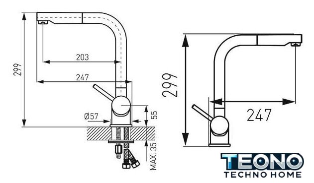 Смеситель Ferro Toledo BTD4PO - Изображение №3 — Интернет-магазин Teono.by