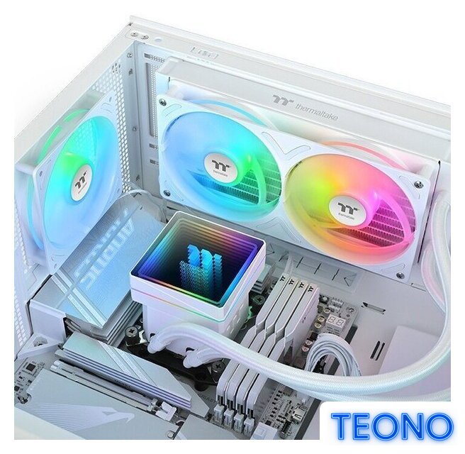 Система жидкостного охлаждения для процессора Thermaltake TH240 V3 ARGB Sync Snow Edition CL-W467-PL12SW-A - Изображение №5 — Интернет-магазин Teono.by