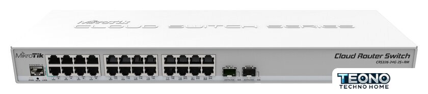Управляемый коммутатор 3-го уровня Mikrotik CRS326-24G-2S+RM - Изображение №1 — Интернет-магазин Teono.by