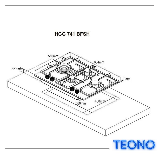 Варочная панель Weissgauff HGG 741 BFSH - Изображение №4 — Интернет-магазин Teono.by