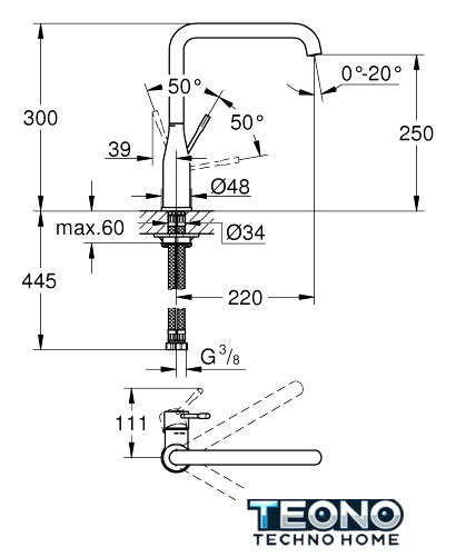 Смеситель Grohe Essence 30269A00 (тёмный графит) - Изображение №2 — Интернет-магазин Teono.by