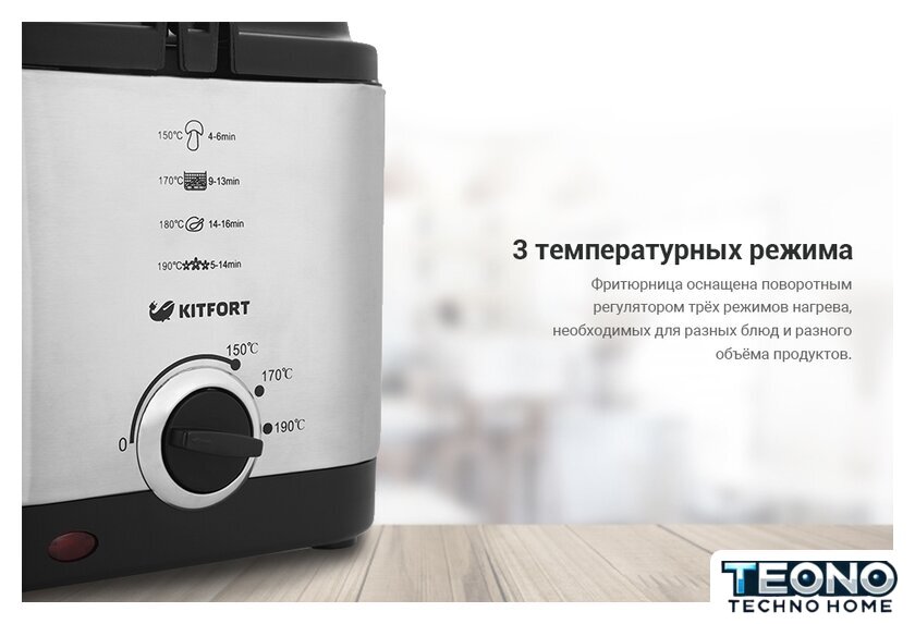 Фритюрница Kitfort KT-2017 - Изображение №6 — Интернет-магазин Teono.by
