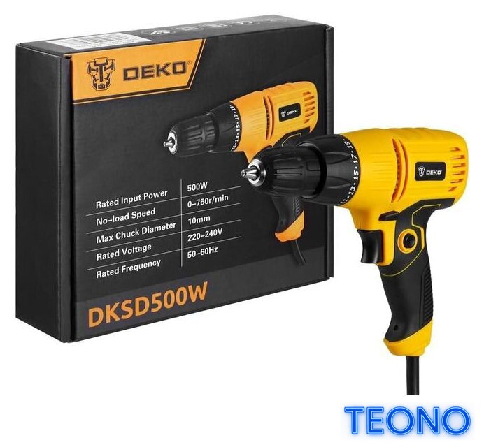 Безударная дрель Deko DKSD500W - Изображение №1 — Интернет-магазин Teono.by