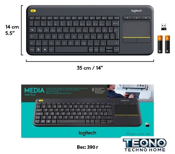 Клавиатура Logitech K400 Plus 920-007147 (черный) - Изображение №8 — Интернет-магазин Teono.by
