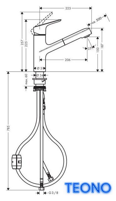 Смеситель Hansgrohe Focus M43 71842000 (хром) - Изображение №4 — Интернет-магазин Teono.by
