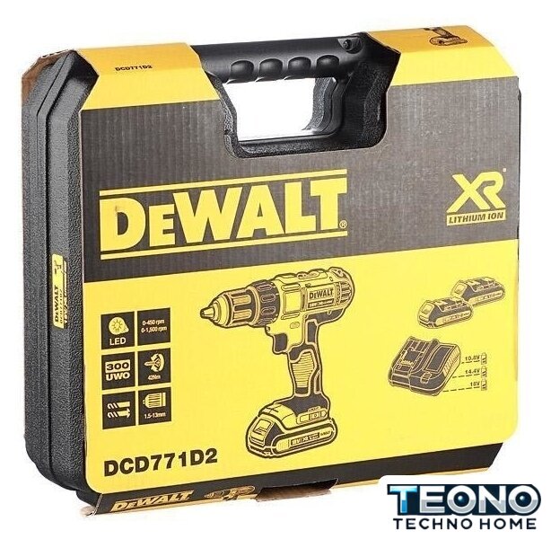Дрель-шуруповерт DeWalt DCD771D2 (с 2-мя АКБ 2 Ah) - Изображение №3 — Интернет-магазин Teono.by