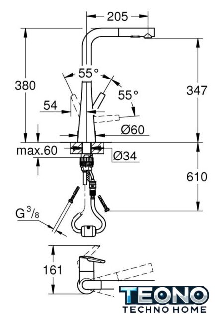 Смеситель Grohe Zedra 32553002 - Изображение №2 — Интернет-магазин Teono.by