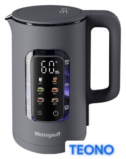 Электрический чайник Weissgauff WK 1500 Dt Touch BodyCool - Изображение №19 — Интернет-магазин Teono.by