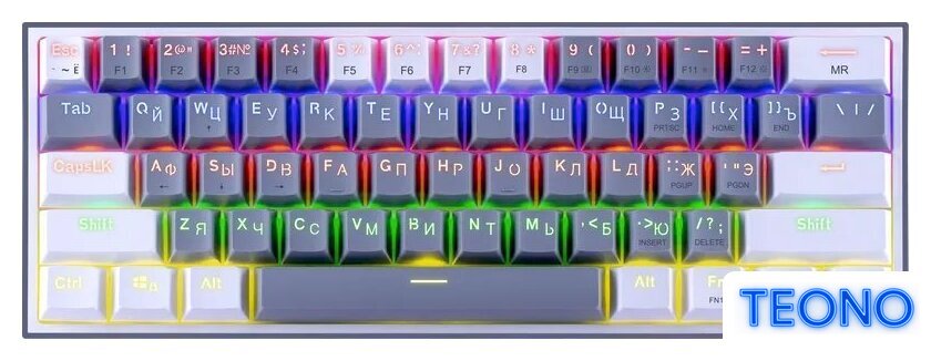 Клавиатура Redragon Fizz (Redragon Melt-Gold, серый/белый) - Изображение №1 — Интернет-магазин Teono.by
