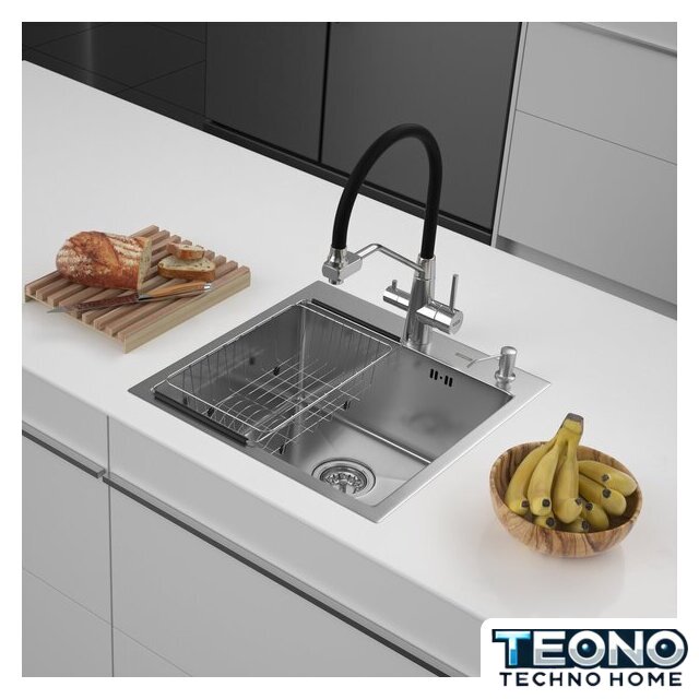Кухонная мойка ARFEKA ECO AR мойка 500*500, коландер F, дозатор SATIN - Изображение №1 — Интернет-магазин Teono.by