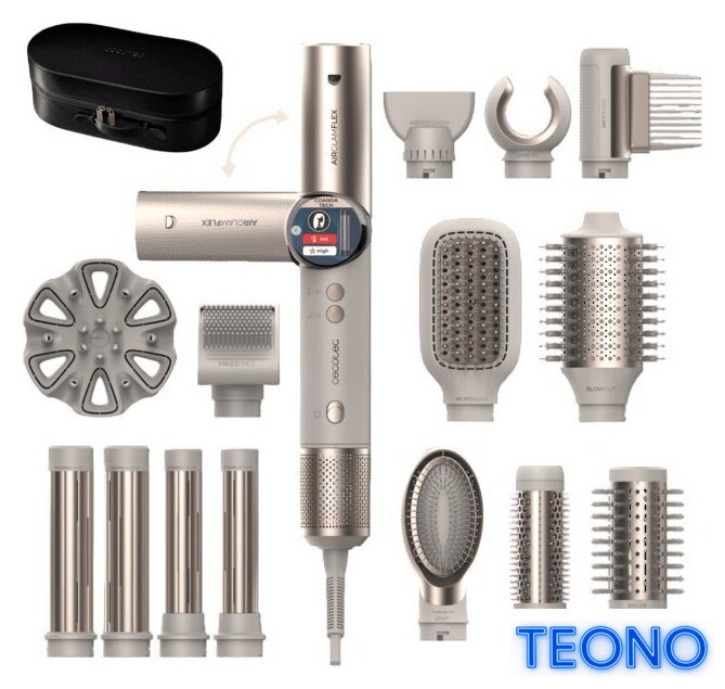 Мультистайлер Cecotec AirGlam 14 в 1 Flex Champagne 114727 - Изображение №1 — Интернет-магазин Teono.by