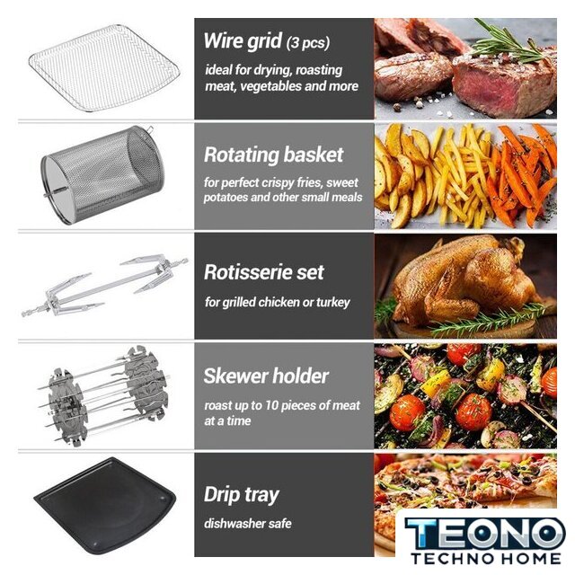 Аэрогриль (аэрофритюрница) Tesla Electronics AirCook Grill QG800 - Изображение №7 — Интернет-магазин Teono.by