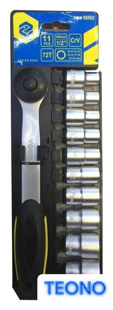 Набор трещотка с головками Vorel 58602 (11 предметов) - Изображение №1 — Интернет-магазин Teono.by
