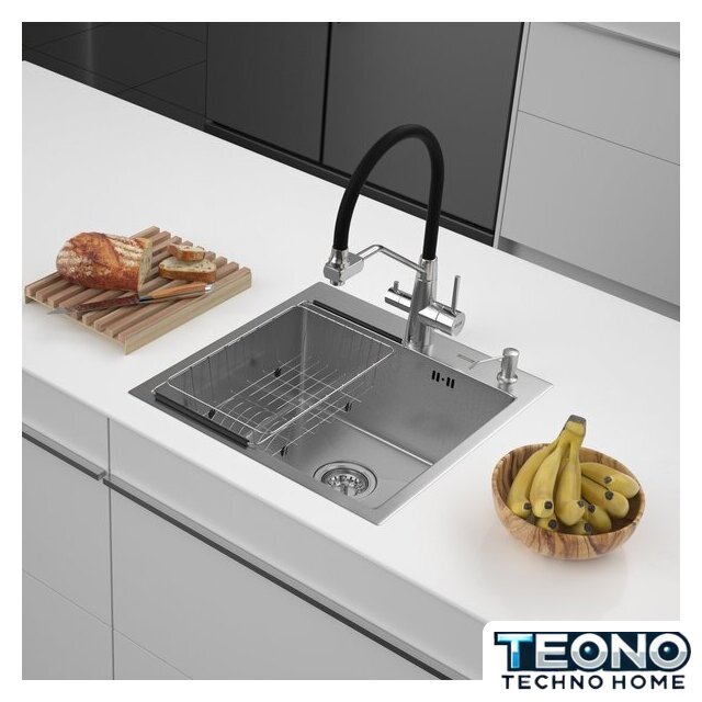 Кухонная мойка ARFEKA ECO AR мойка 500*500, коландер F, дозатор SATIN DECOR MILLET - Изображение №1 — Интернет-магазин Teono.by