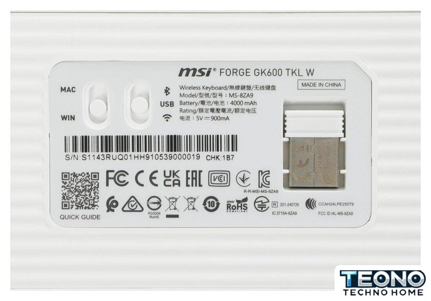 Клавиатура MSI Forge GK600 TKL Wireless Violet - Изображение №11 — Интернет-магазин Teono.by