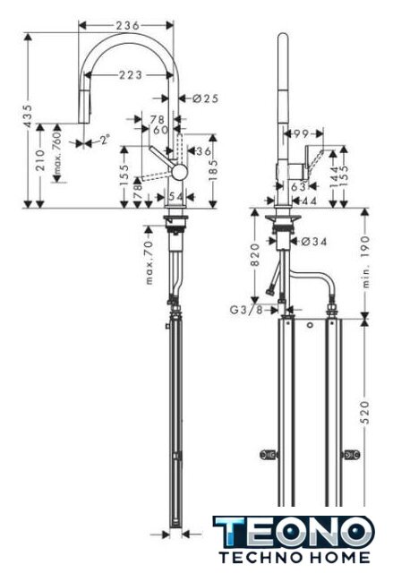 Смеситель Hansgrohe Talis M54 72801000 - Изображение №7 — Интернет-магазин Teono.by