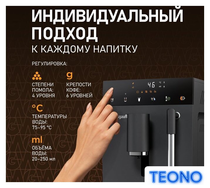 Кофемашина Weissgauff WCM-245 DB Touch Cappuccino - Изображение №14 — Интернет-магазин Teono.by
