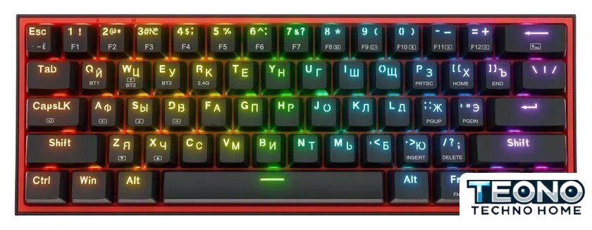 Клавиатура Redragon Fizz Pro (черный/красный) - Изображение №1 — Интернет-магазин Teono.by