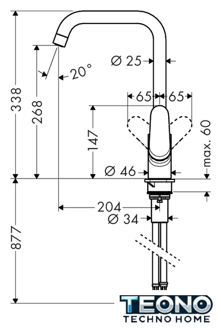 Смеситель Hansgrohe Focus M41 31820000 (хром) - Изображение №2 — Интернет-магазин Teono.by