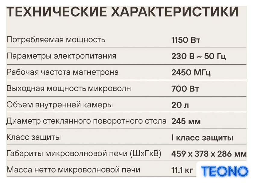 Микроволновая печь Rondell RDE-MW204 - Изображение №12 — Интернет-магазин Teono.by