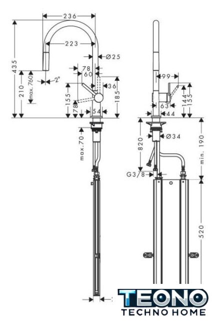 Смеситель Hansgrohe Talis M54 72803000 - Изображение №2 — Интернет-магазин Teono.by