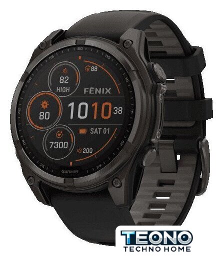 Умные часы Garmin Fenix 8 Solar, Sapphire 47мм (титановый угольно-серый DLC с черным ремешком) - Изображение №1 — Интернет-магазин Teono.by