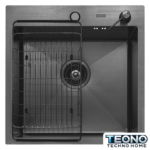 Кухонная мойка ARFEKA ECO AR мойка 500*500, коландер F, дозатор BLACK DECOR - Изображение №2 — Интернет-магазин Teono.by