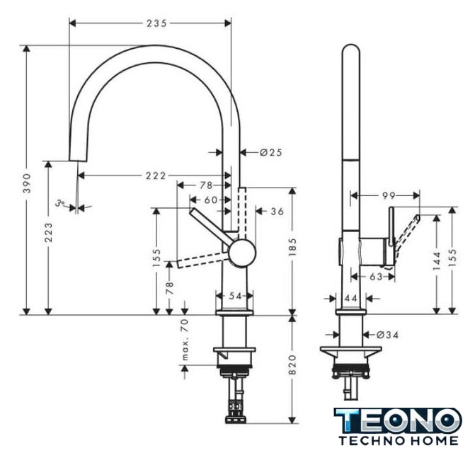 Смеситель Hansgrohe Talis M54 72843000 - Изображение №2 — Интернет-магазин Teono.by