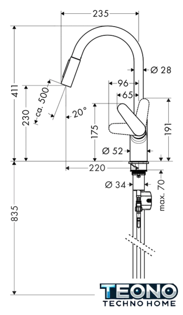 Смеситель Hansgrohe Focus 31815800 - Изображение №2 — Интернет-магазин Teono.by
