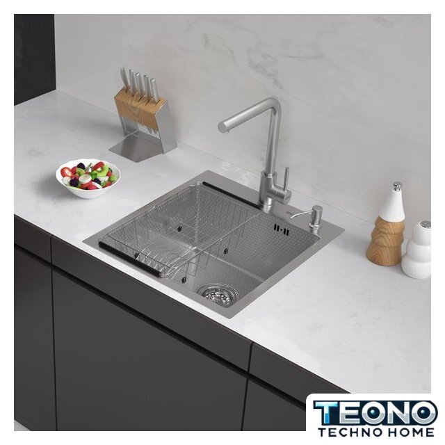Кухонная мойка ARFEKA ECO AR мойка 450*500, коландер F, дозатор SATIN DECOR - Изображение №1 — Интернет-магазин Teono.by