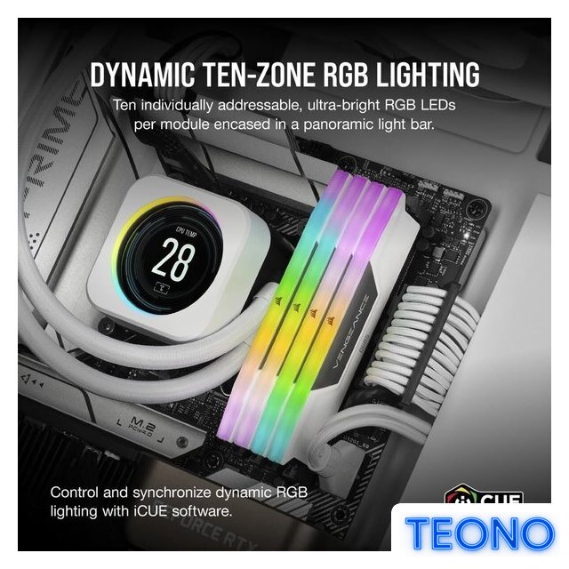 Оперативная память Corsair Vengeance RGB 2x32ГБ DDR5 5600 МГц CMH64GX5M2B5600C40W - Изображение №3 — Интернет-магазин Teono.by