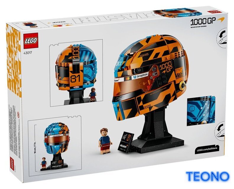 Конструктор LEGO Editions 43017 Шлем McLaren Mastercard F1 Team Oscar Piastri Helmet - Изображение №12 — Интернет-магазин Teono.by
