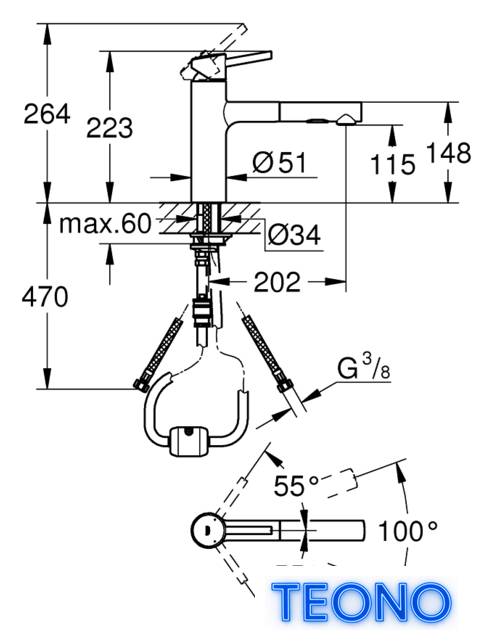 Смеситель Grohe Concetto 30273DC1 (стальной) - Изображение №2 — Интернет-магазин Teono.by