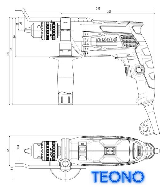 Ударная дрель Metabo SBE 650 [600671850] - Изображение №3 — Интернет-магазин Teono.by