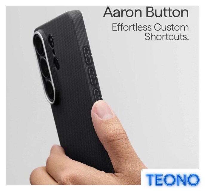 Чехол для телефона Pitaka Edge Case для Samsung Galaxy S26 Ultra (600D Black/Grey Twill Aaron Button) - Изображение №5 — Интернет-магазин Teono.by