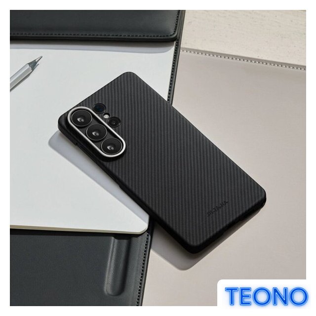 Чехол для телефона Pitaka Edge Case для Samsung Galaxy S26 Ultra (600D Black/Grey Twill Aaron Button) - Изображение №6 — Интернет-магазин Teono.by