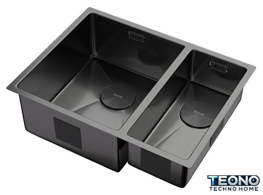 Кухонная мойка ZorG Zerox 58-2 U / IF-R PVD Gunblack - Изображение №2 — Интернет-магазин Teono.by