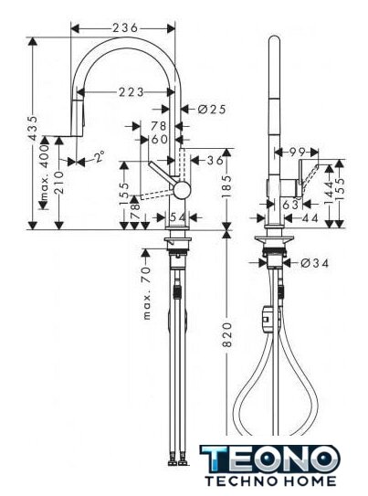 Смеситель Hansgrohe Talis M54 72801800 - Изображение №5 — Интернет-магазин Teono.by