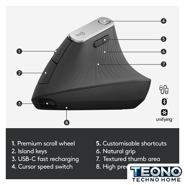 Вертикальная мышь Logitech MX Vertical - Изображение №9 — Интернет-магазин Teono.by