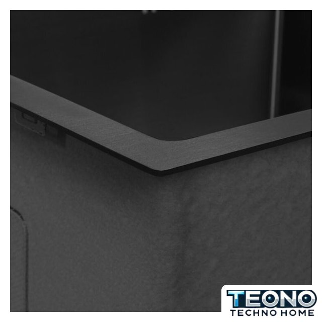 Кухонная мойка ARFEKA ECO AR 700*500 BLACK PVD NANO DECOR VOLCANIC ROCK - Изображение №5 — Интернет-магазин Teono.by