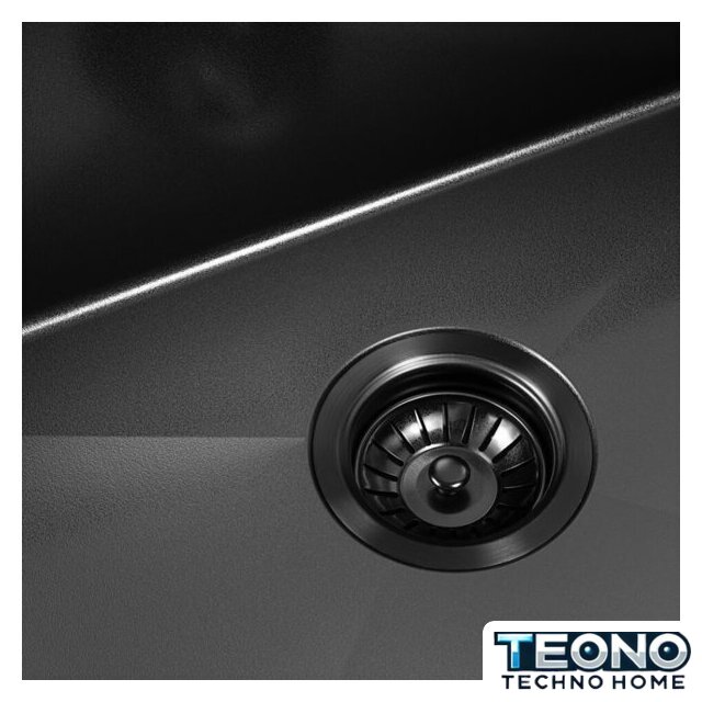 Кухонная мойка ARFEKA ECO AR 700*500 BLACK PVD NANO DECOR VOLCANIC ROCK - Изображение №7 — Интернет-магазин Teono.by