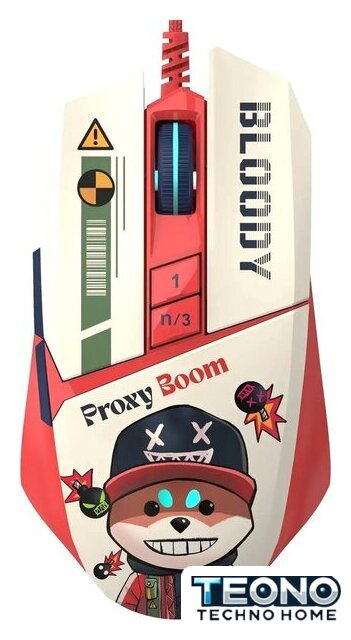 Игровая мышь A4Tech Bloody W63 Max Proxy Boom (бежевый/красный) - Изображение №1 — Интернет-магазин Teono.by