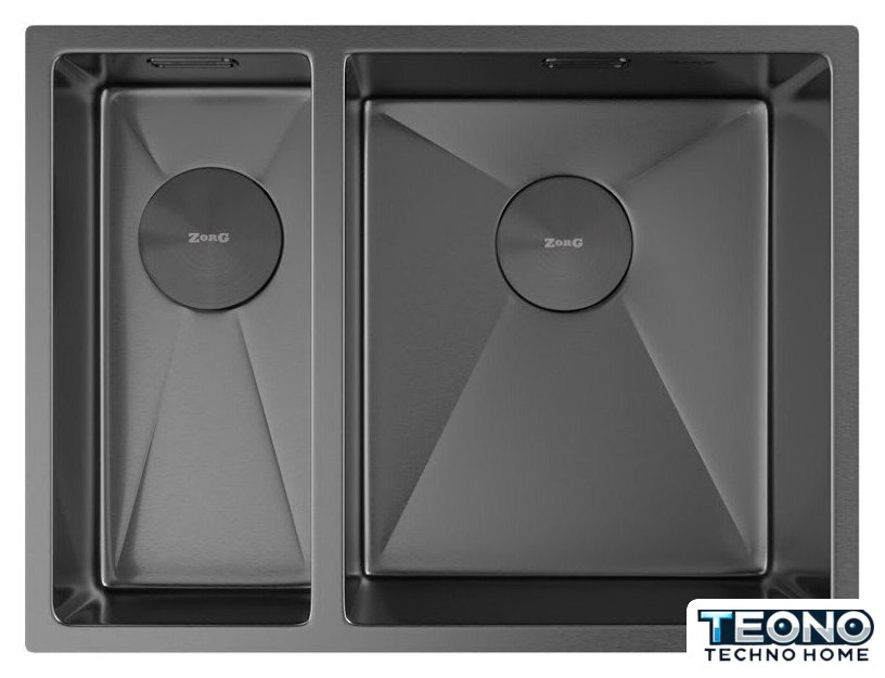 Кухонная мойка ZorG Zerox 58-2 U / IF-L PVD Gunblack - Изображение №3 — Интернет-магазин Teono.by