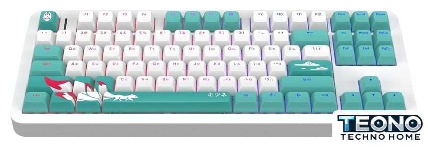 Клавиатура Red Square Alumix TKL Classic Kitsune (белый, g3ms Aquamarine) - Изображение №2 — Интернет-магазин Teono.by