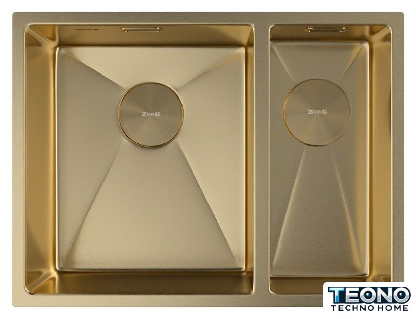 Кухонная мойка ZorG Zerox 58-2 U / IF-R PVD Gold - Изображение №3 — Интернет-магазин Teono.by