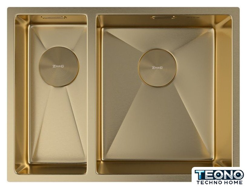 Кухонная мойка ZorG Zerox 58-2 U / IF-L PVD Gold - Изображение №3 — Интернет-магазин Teono.by