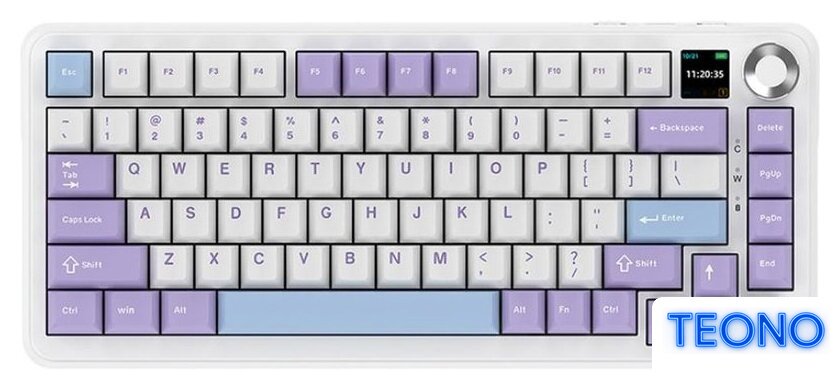 Клавиатура Ajazz AK820 Max Plus (фиолетовый/белый/синий, Ajazz Murad) - Изображение №2 — Интернет-магазин Teono.by